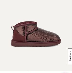 NWT Ugg Classic Ultra Mini Mirror Ball Sequin In Color Grape